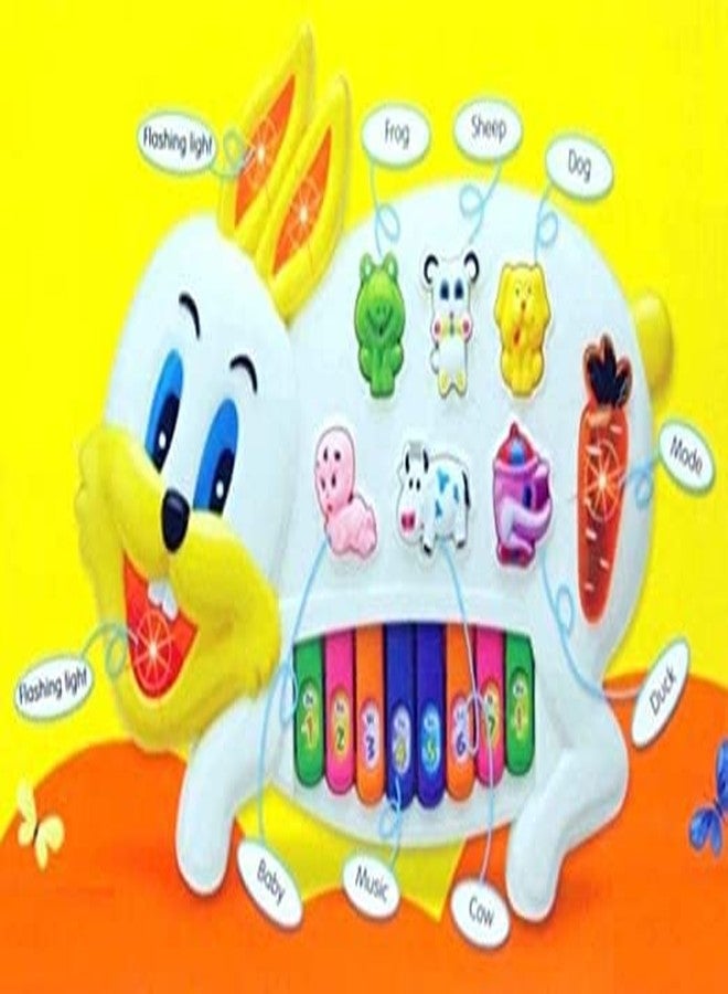 TEMSON Musical Rabbit Piano for Kids with Flashing Lights, 15 Keys and 3 Modes Animal Sounds - Image 3